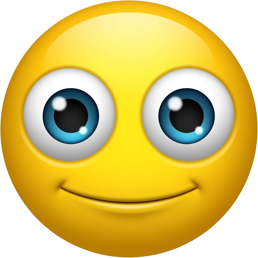 Big eyes weird emoji yellow circle not humsn emoji