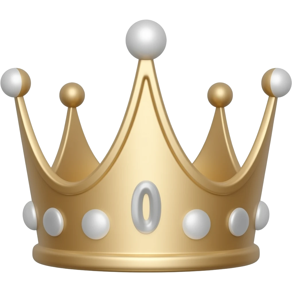 Minimalist emoji of an elegant crown, soft rounded style, beauty pageant aesthetic (Miss Universe), muted earthy color palette (#556250, #939C89, #F4DAB9, #FCF0E4), soft shadows, clean vector, slightly glossy finish, modern pastel tones, luxury but subtle, no harsh outlines emoji