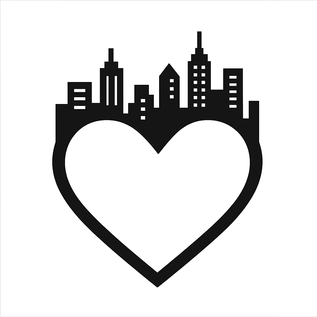 heart with a city skyline theme emoji