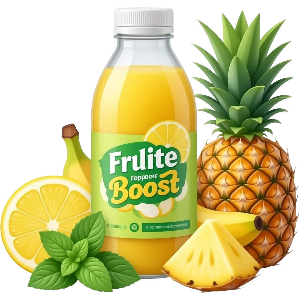 Juice Frulite Boost: Lemon & Mint, Banana, Pineapple emoji