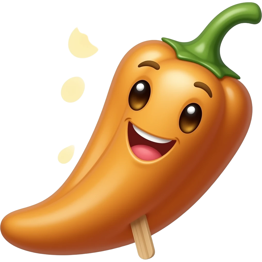 Happy jalapeño with popsicle emoji