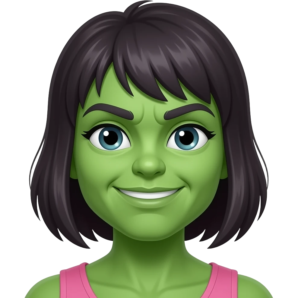 the hulk but instead of green man it’s a pink girl hulk emoji