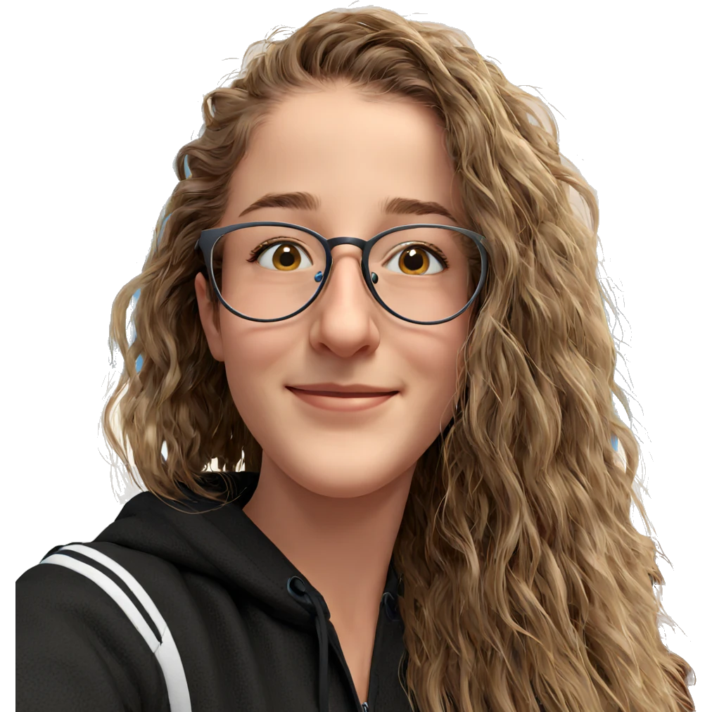 girl with glasses smiling emoji