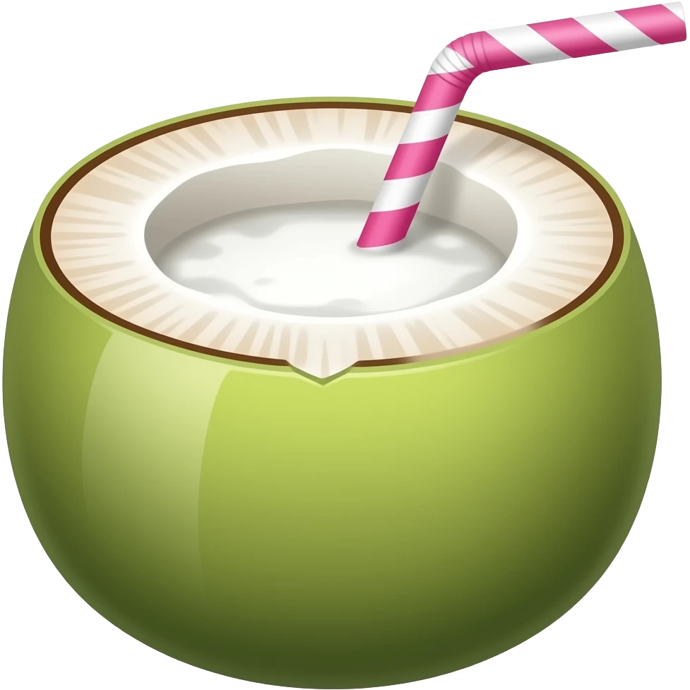gradient smoothie coconut with a pink striped straw emoji