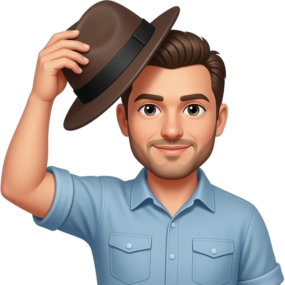 He lifted his hat emoji