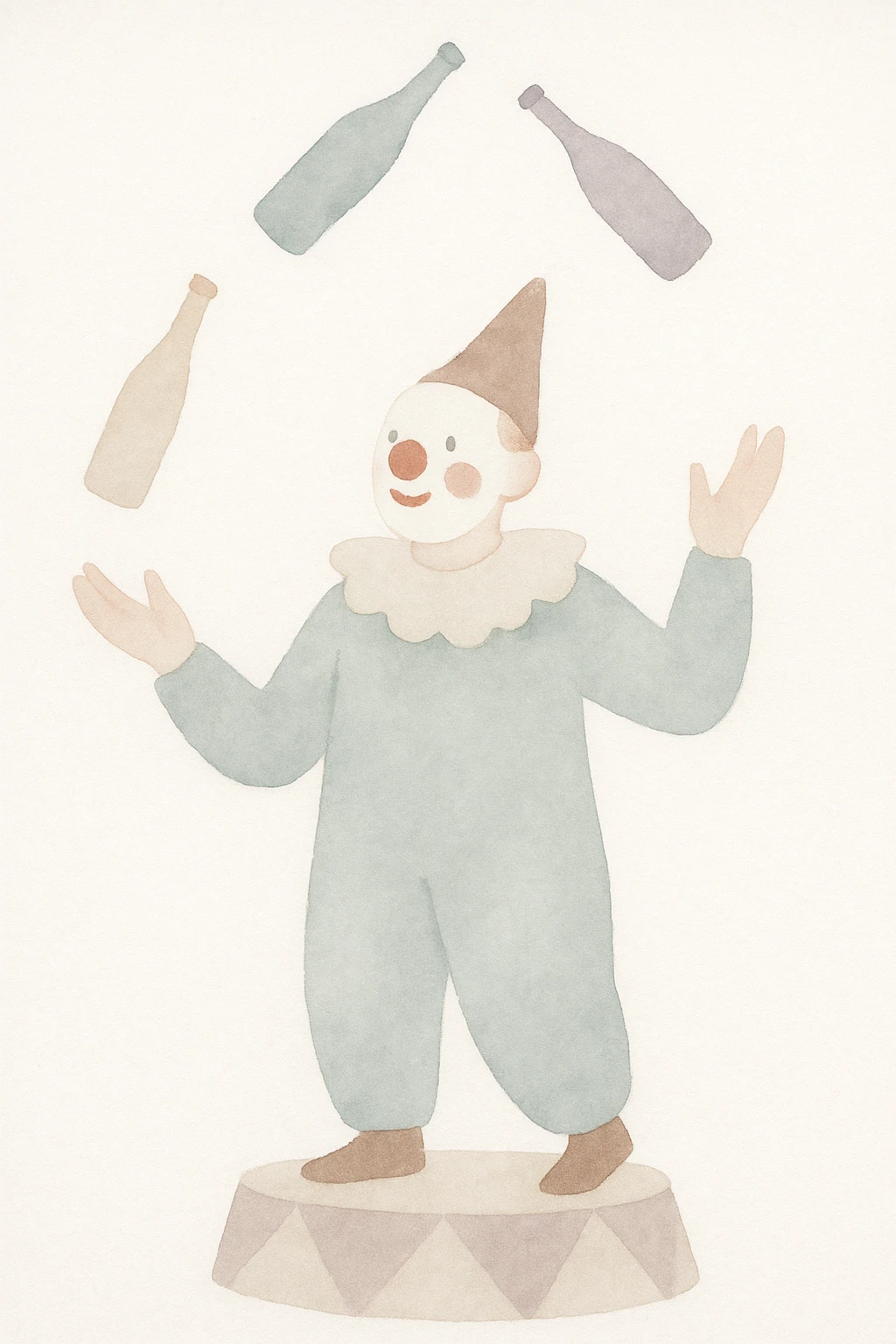 clown juggling bottles in circus  emoji