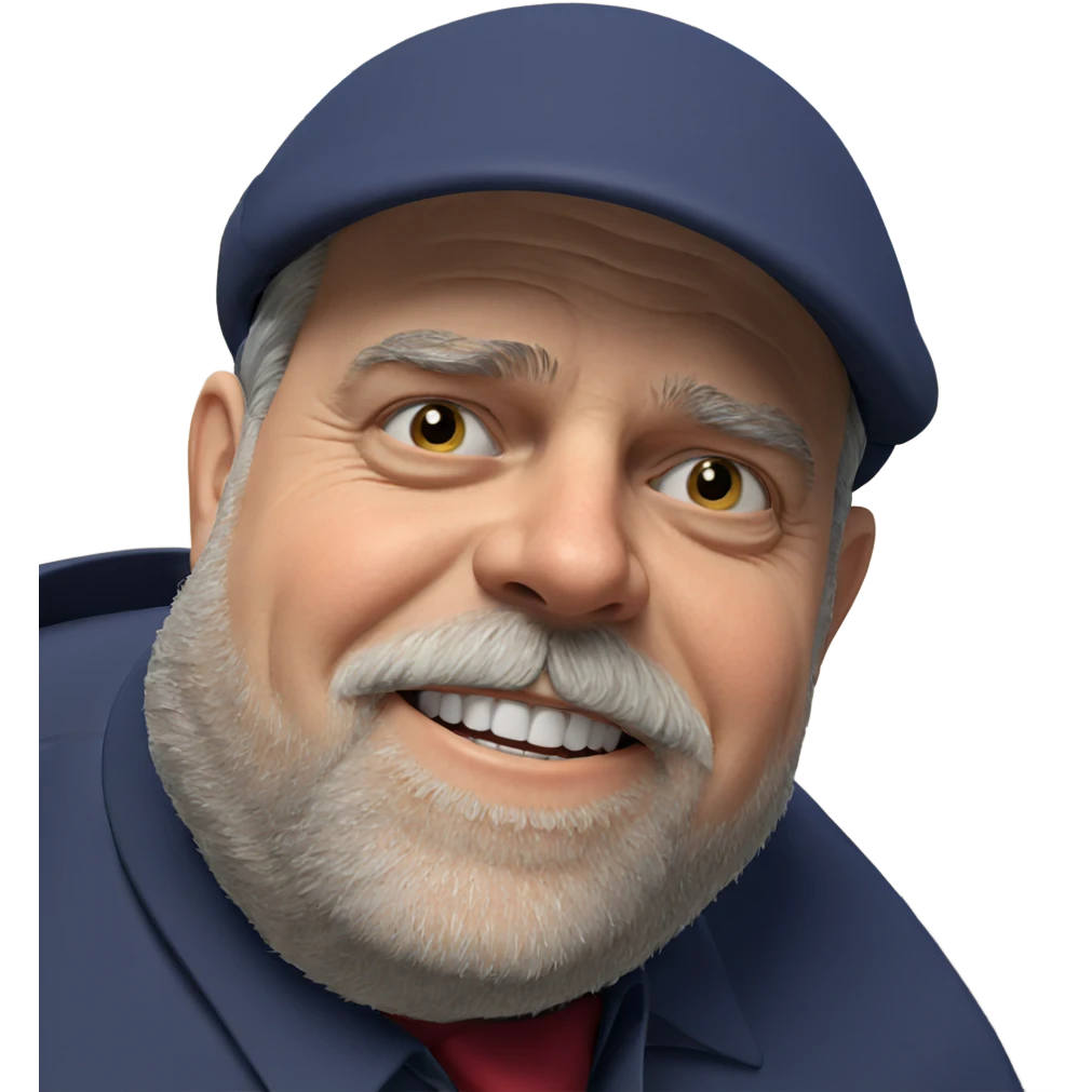 smiling old man in uniform emoji