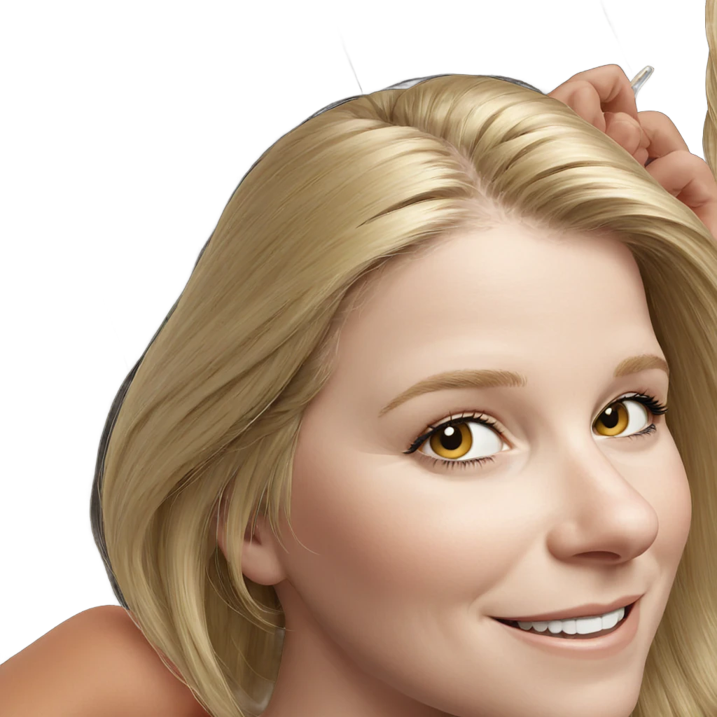 smiling blonde girl portrait emoji