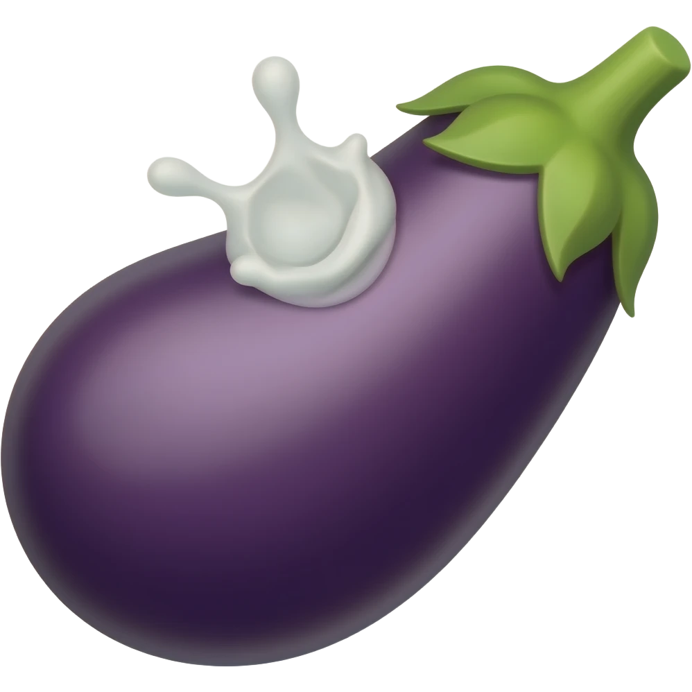 Eggplant eruption in milk at the tip emoji