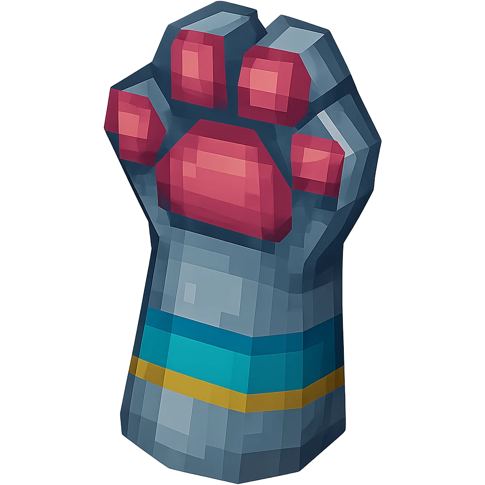 cat paw, faceted geometric shapes emoji