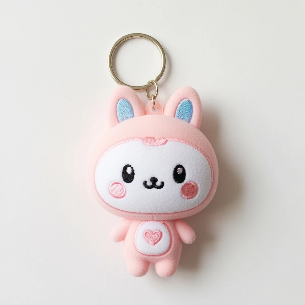 kpop fan mascot keychain, cute, expressive, minimal emoji