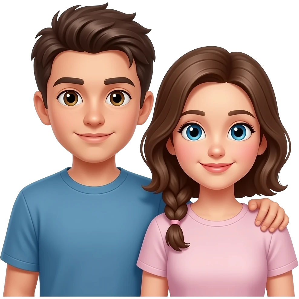 Can you generate an emoji where boy and girl stand near and boy put his hand on girl shoulder emoji