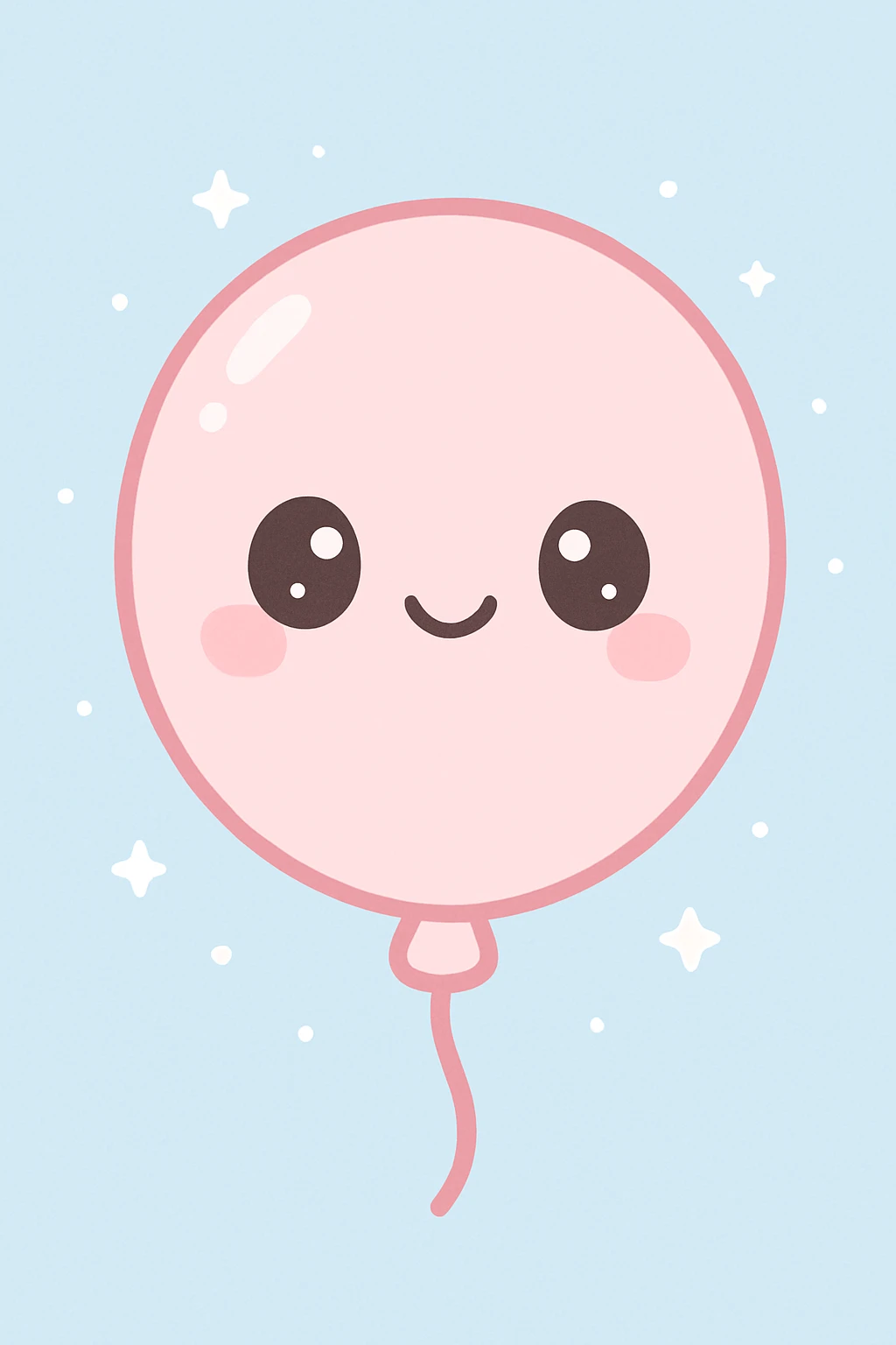 balloon kawaii style emoji
