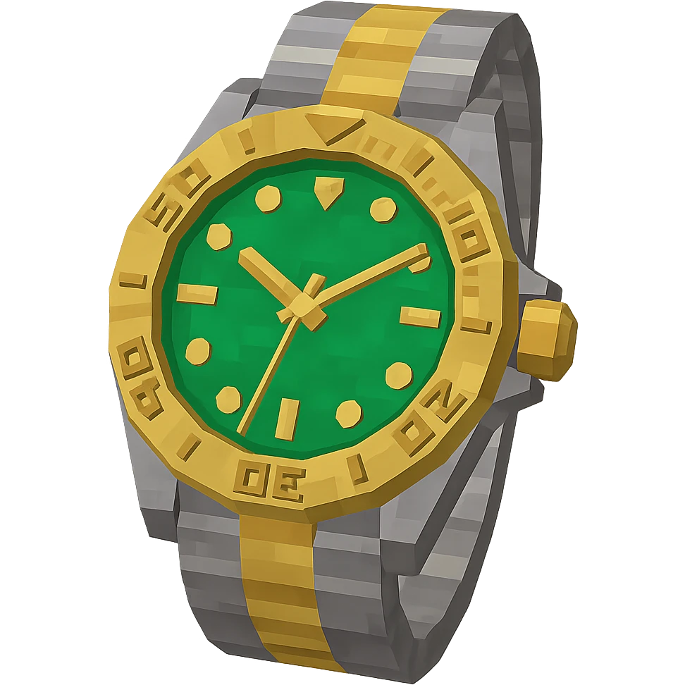 Create a 3D Rolex Oyster Perpetual Datejust watch with a Jubilee dial, realistic metallic details, and a luxury look. Keep the background transparent. No text. emoji