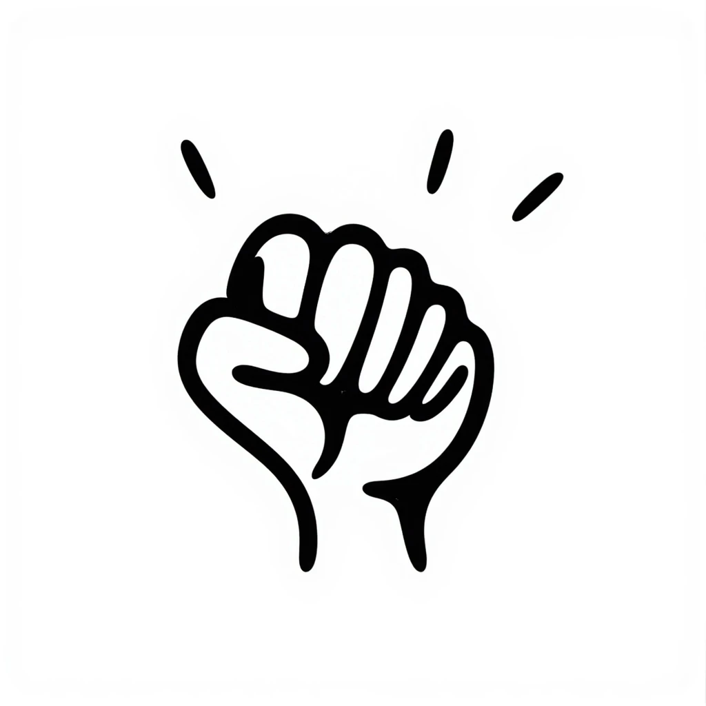 a fist hand drawn doodle style emoji