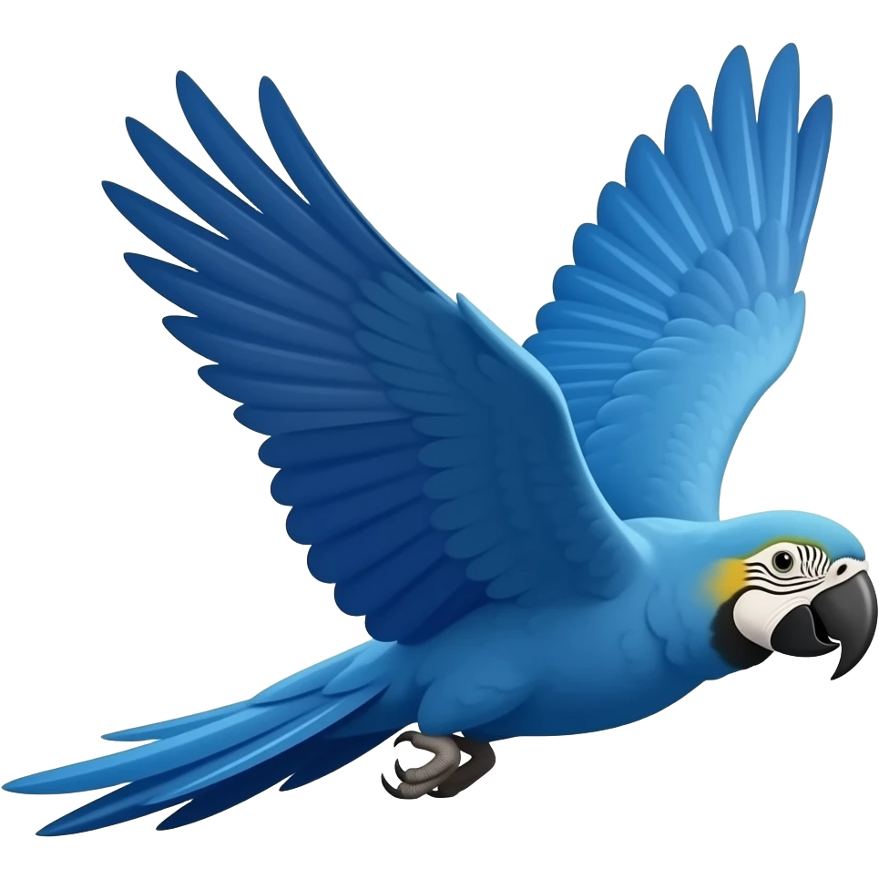 Uma arara azul voando emoji
