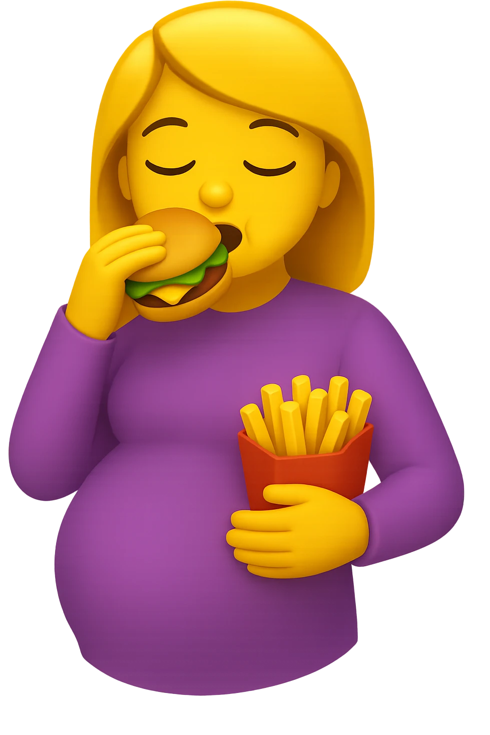emoji stile iphone di donna in gravidanza che mangia male emoji