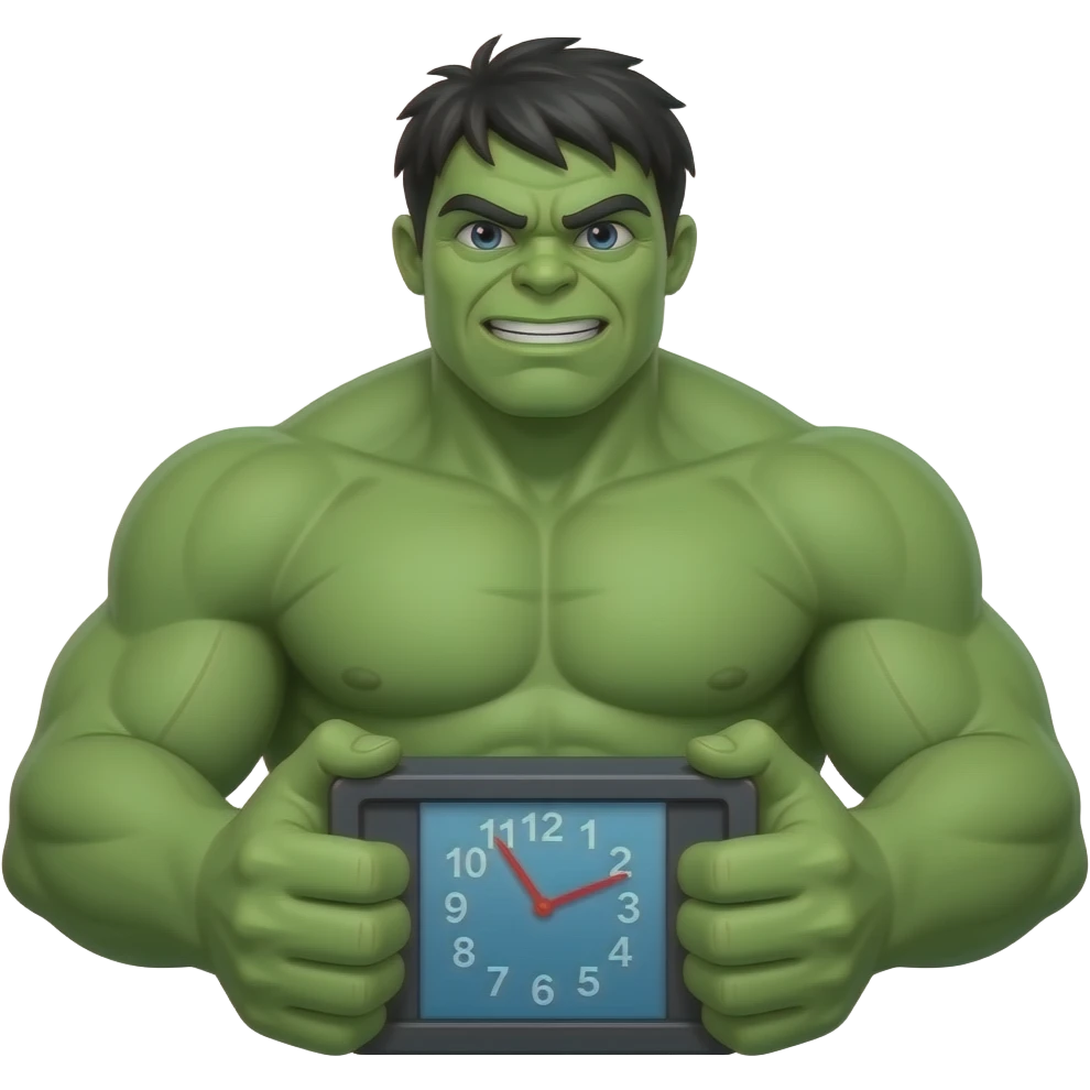 Hulk doing clock it emoji
