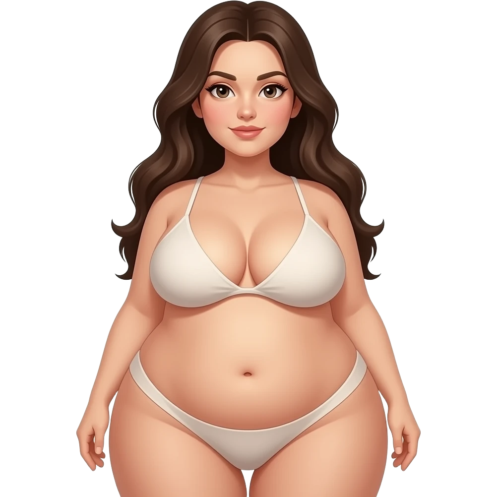 Naked beautiful woman with massive boobs and massive ass emoji