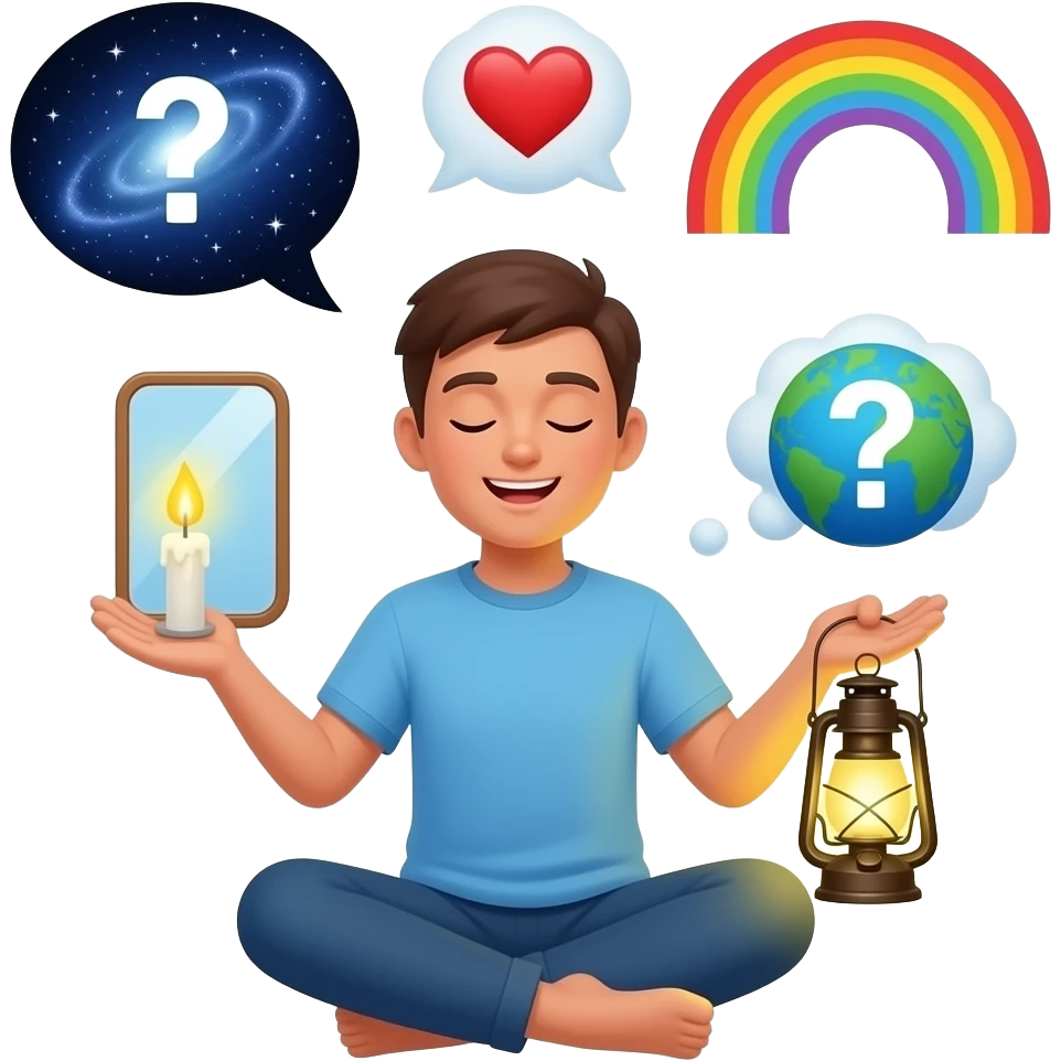 I need emojis based on this theme "Welcome to the journey of inner self and understanding the universe more deeply.
No noise, no ego ... just meaningful conversations. 
You’re not here by accident." geenrate 20 of them emoji