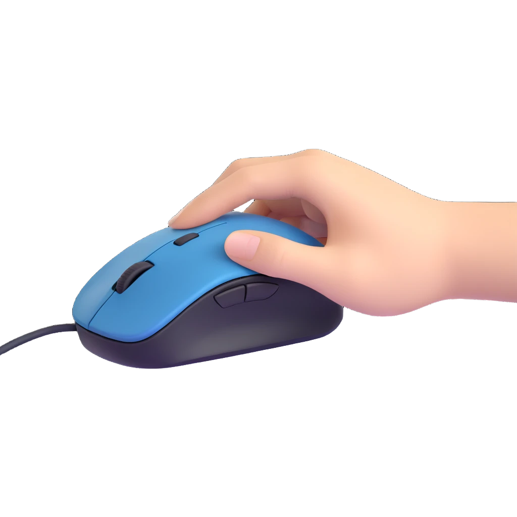 a hand clicking a mouse, fluent 3D style emoji