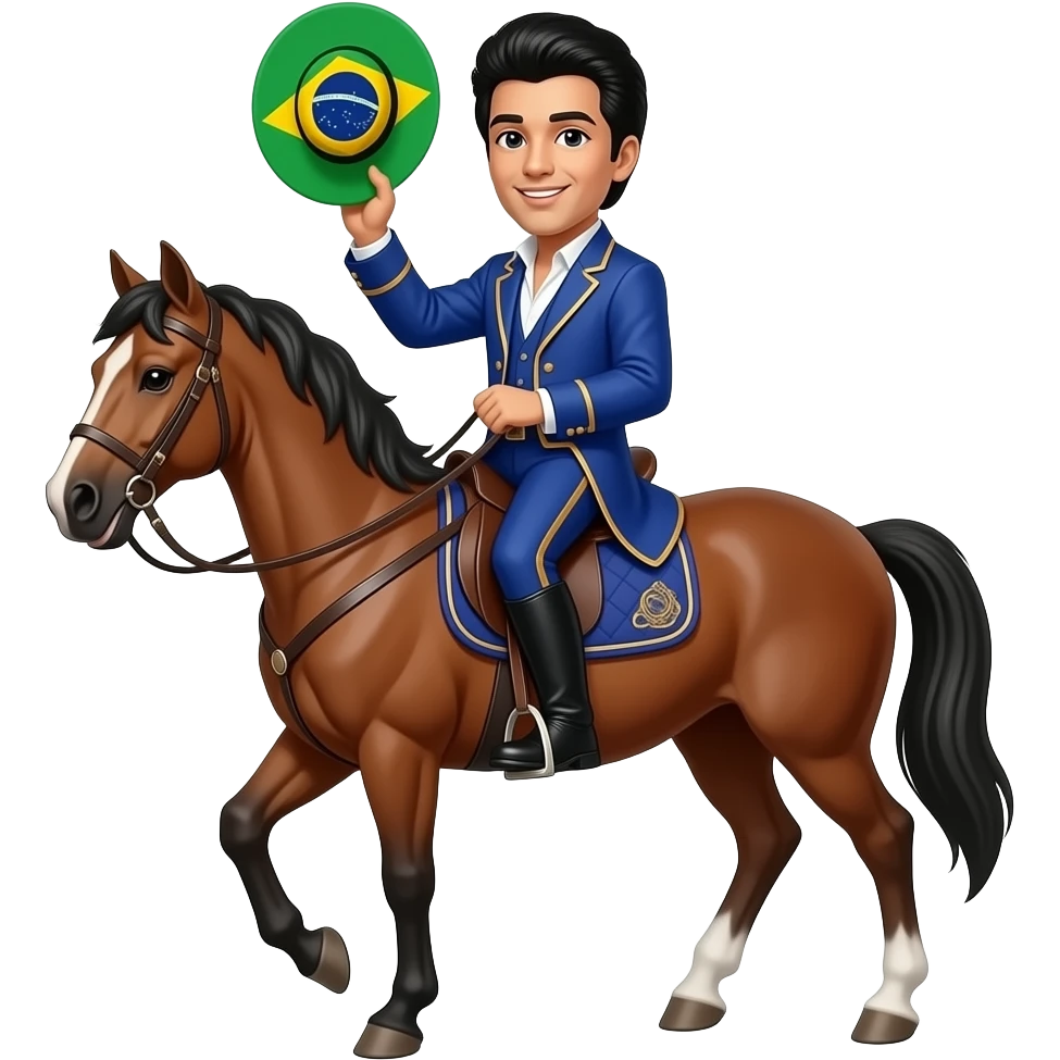 prince vintage in a horse holding high one hat brazilian colors emoji