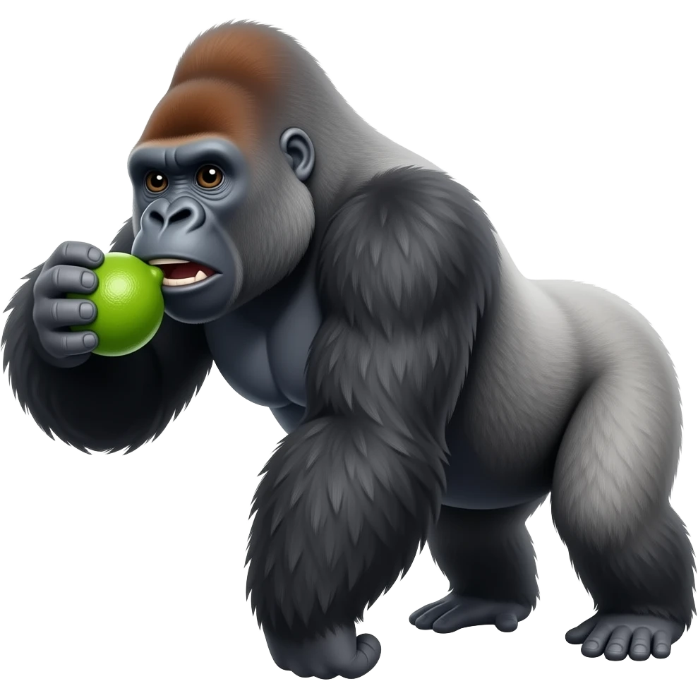 un gorila agarrando un limón verde emoji