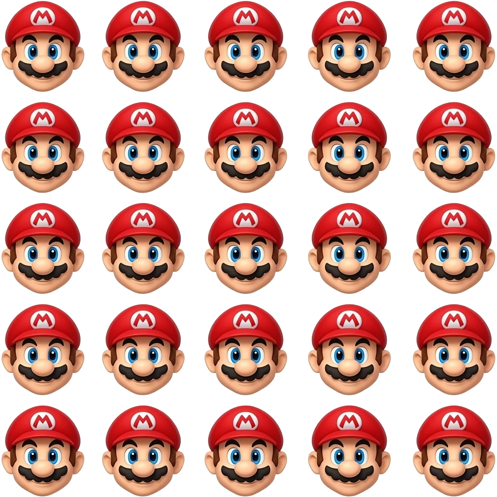100 mario heads emoji