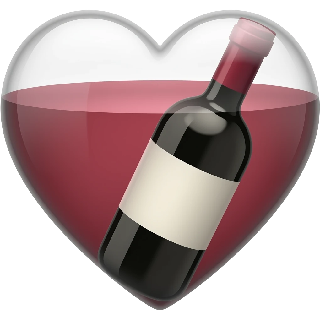 Heart wine emoji