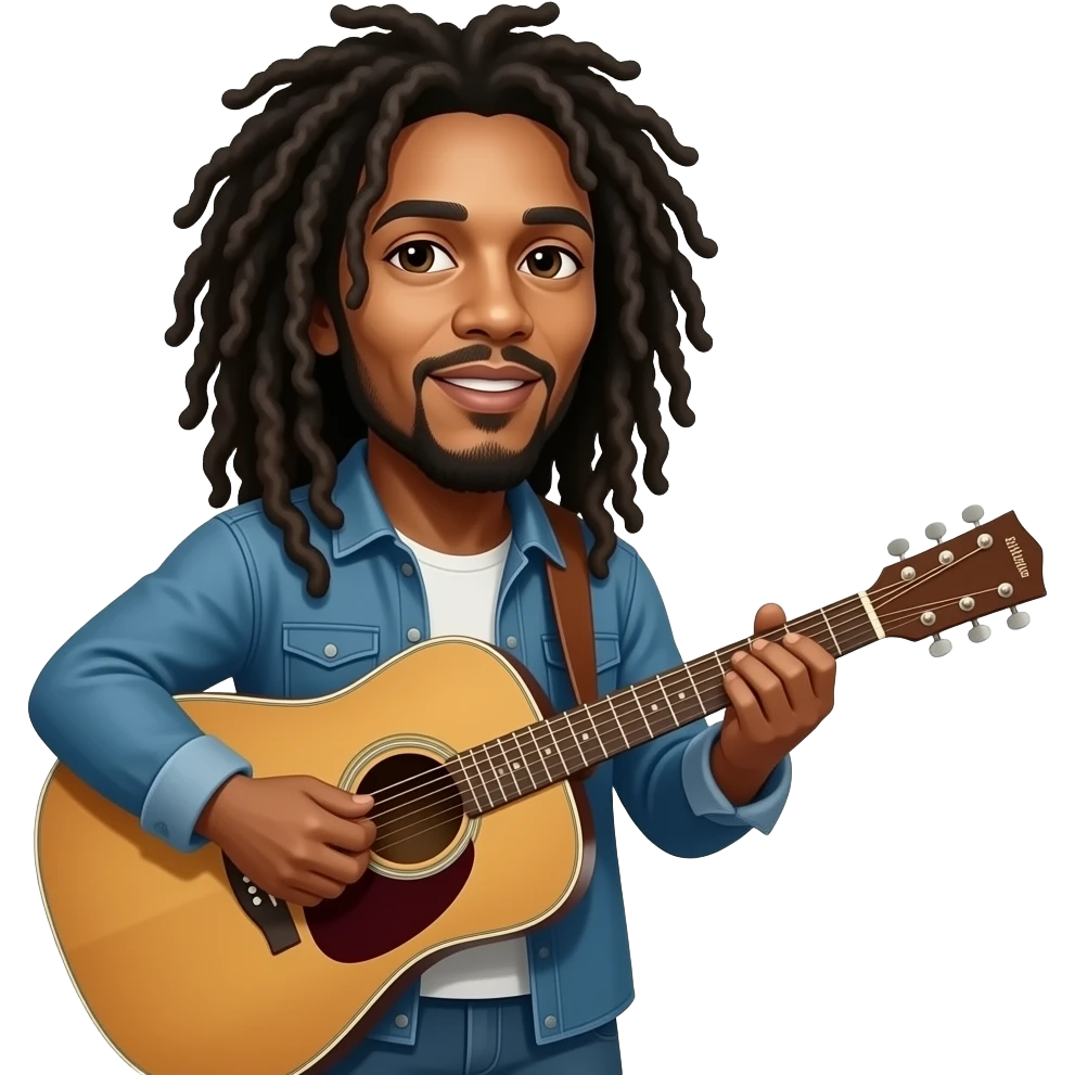 Bob Marley with Guitar emoji