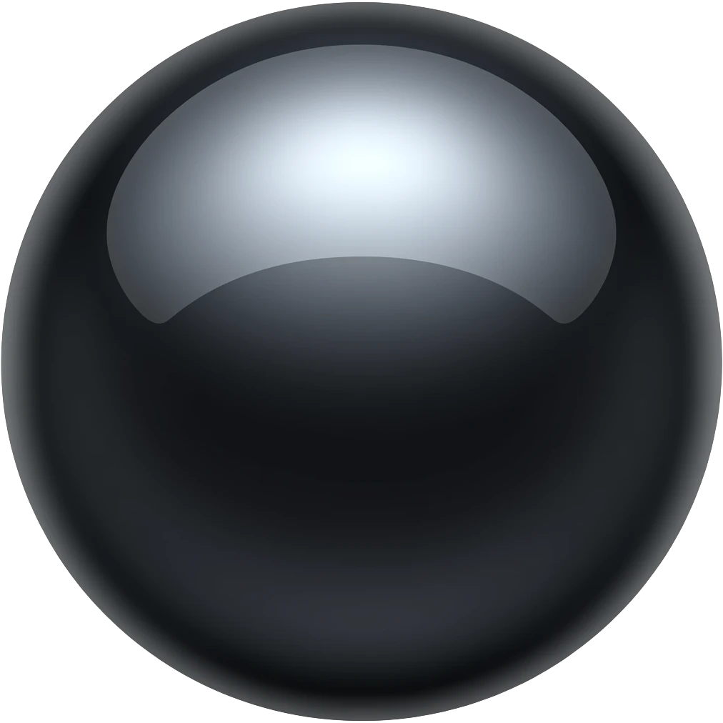 Simple elegant black pearl emoji