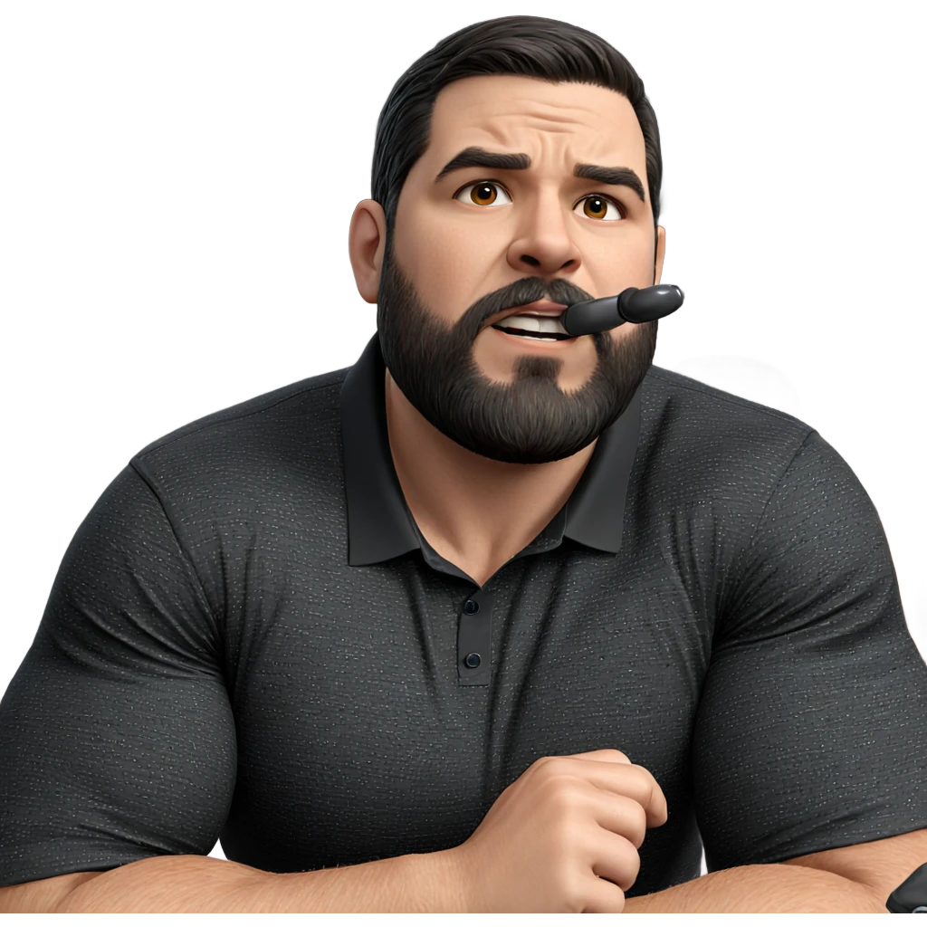 muscular man in black shirt emoji