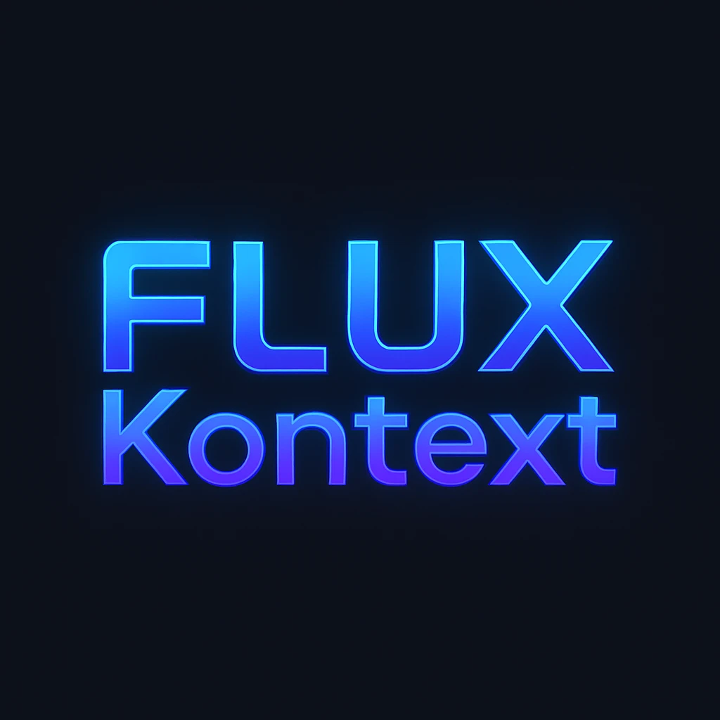 make a image with logo of  text "FLUX Kontext" emoji