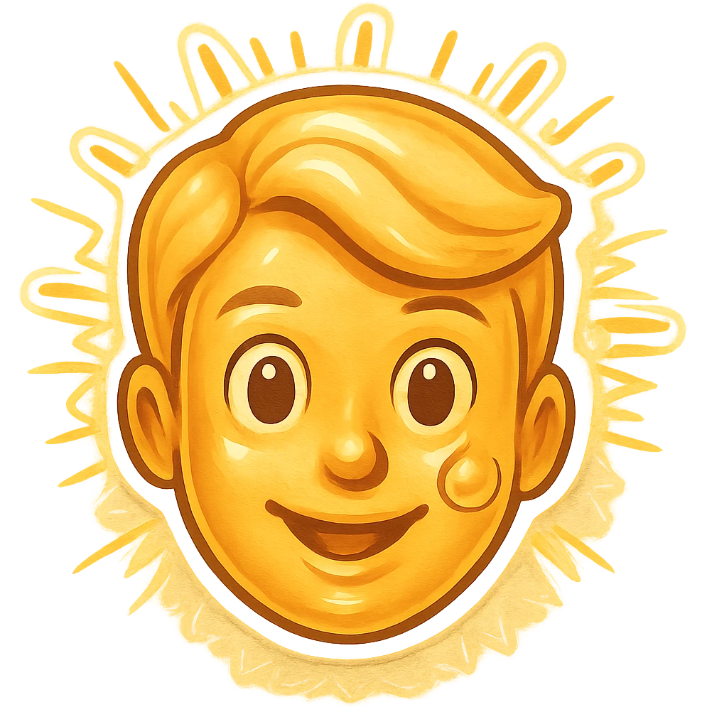 Make the character more round and closely resemble the classic yellow emoji face, keep the telepathic brain powers and glowing effect, no text, no background. emoji
