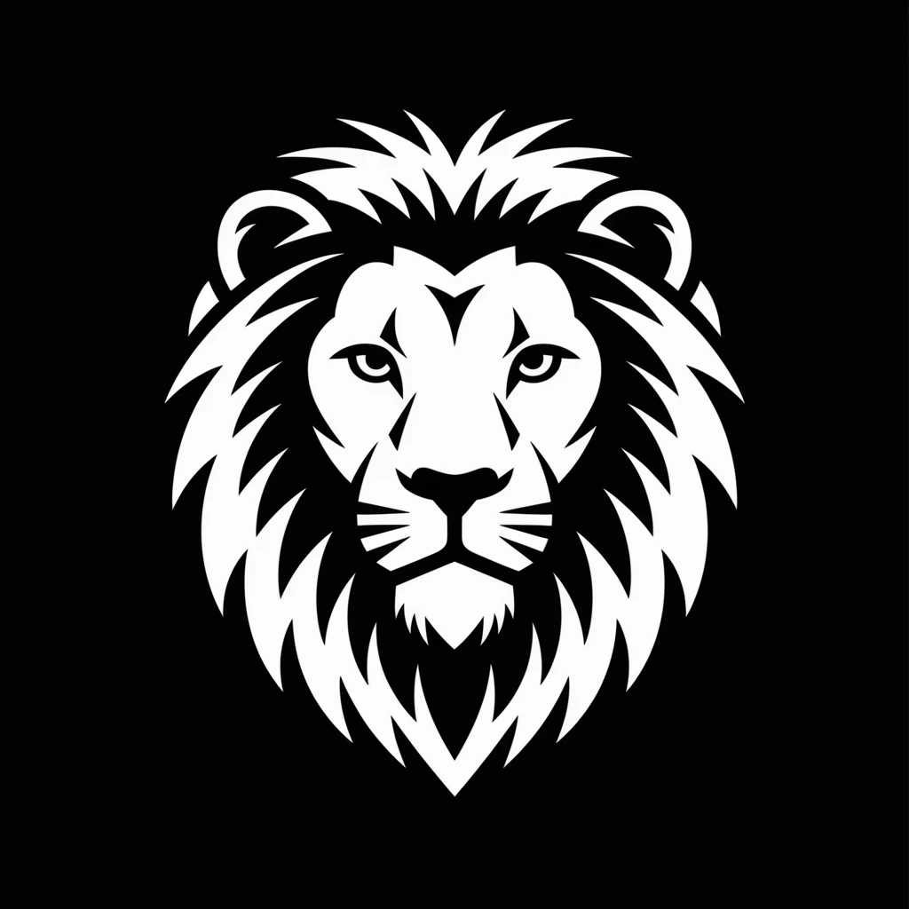Selfie lion icon black silhouette emoji