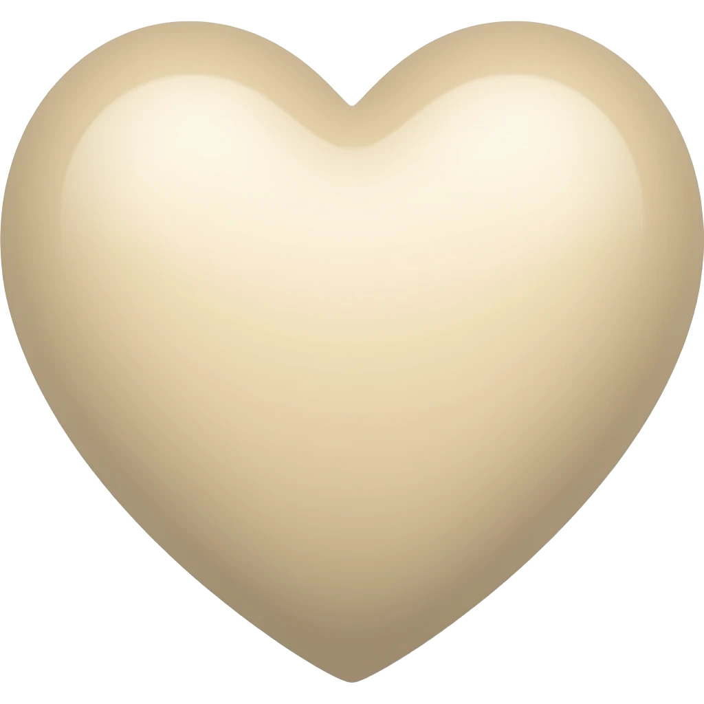 Beige heart without Shaders. emoji