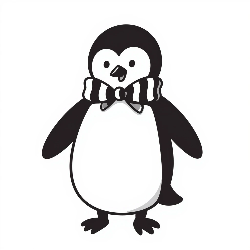 penguin hand drawn doodle style emoji