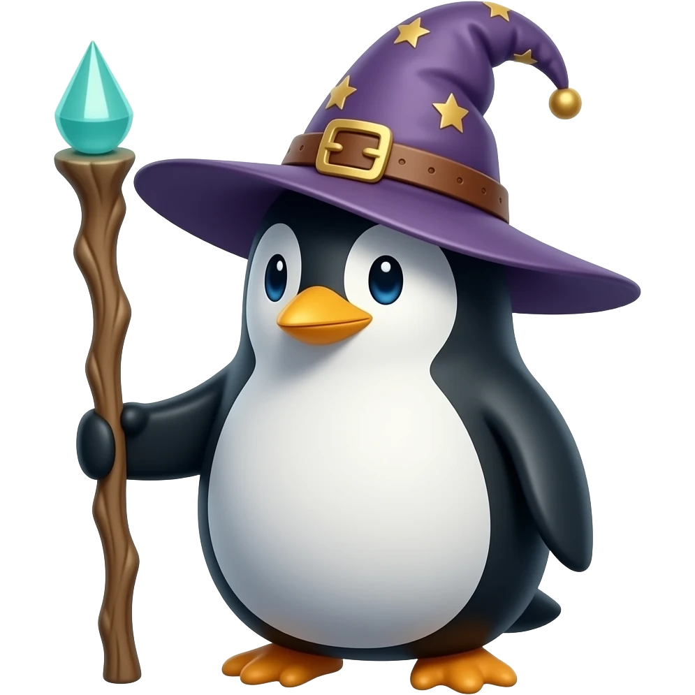 Penguin Wizard emoji