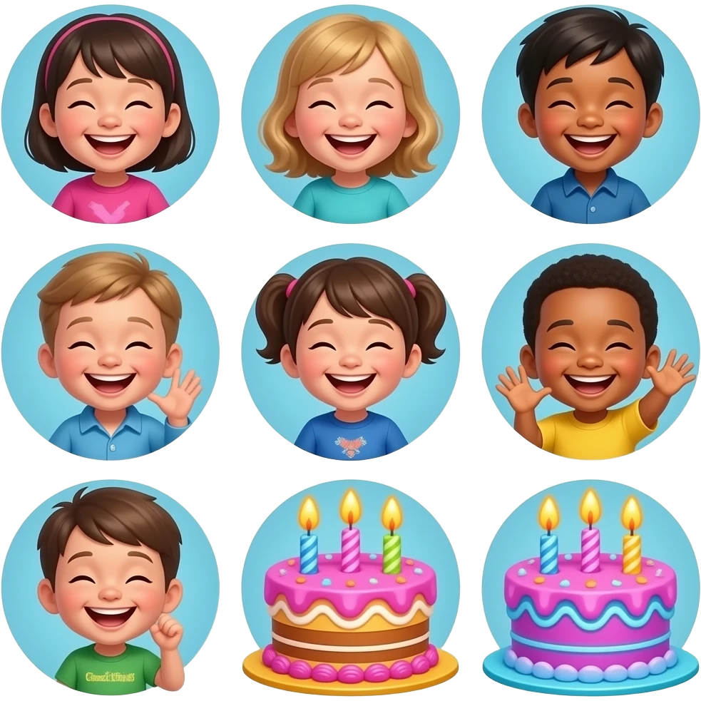 a series of emojis to lure people into https://www.chuckecheese.com/ chuck e cheese.... emoji