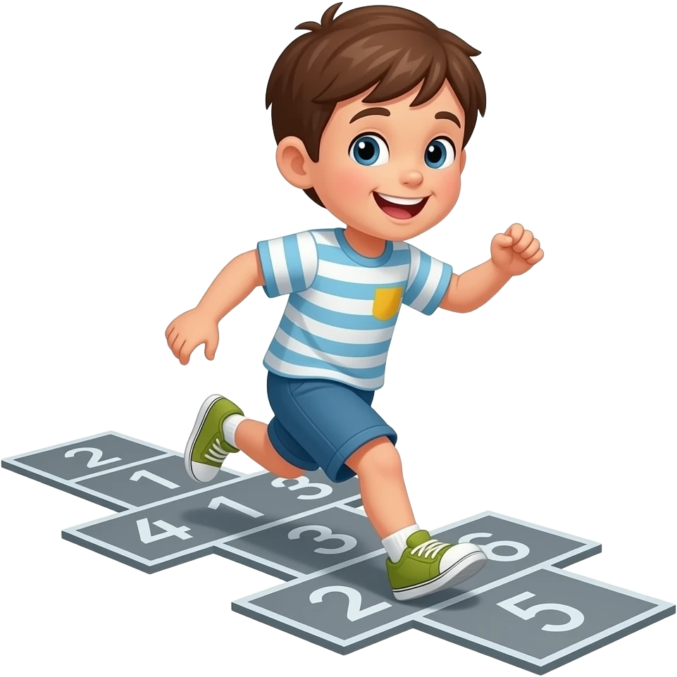 one kid playing hopscotch emoji