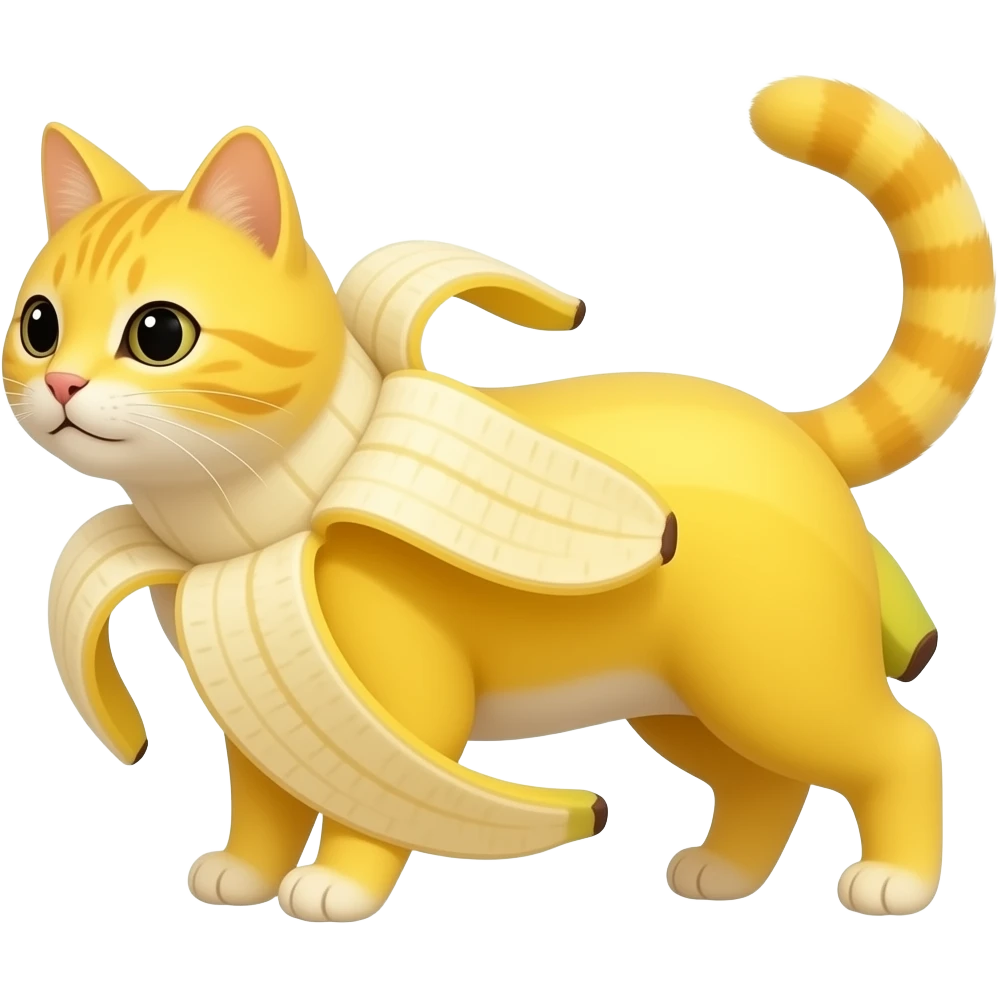 cat made of banana body head all looks like banana emoji