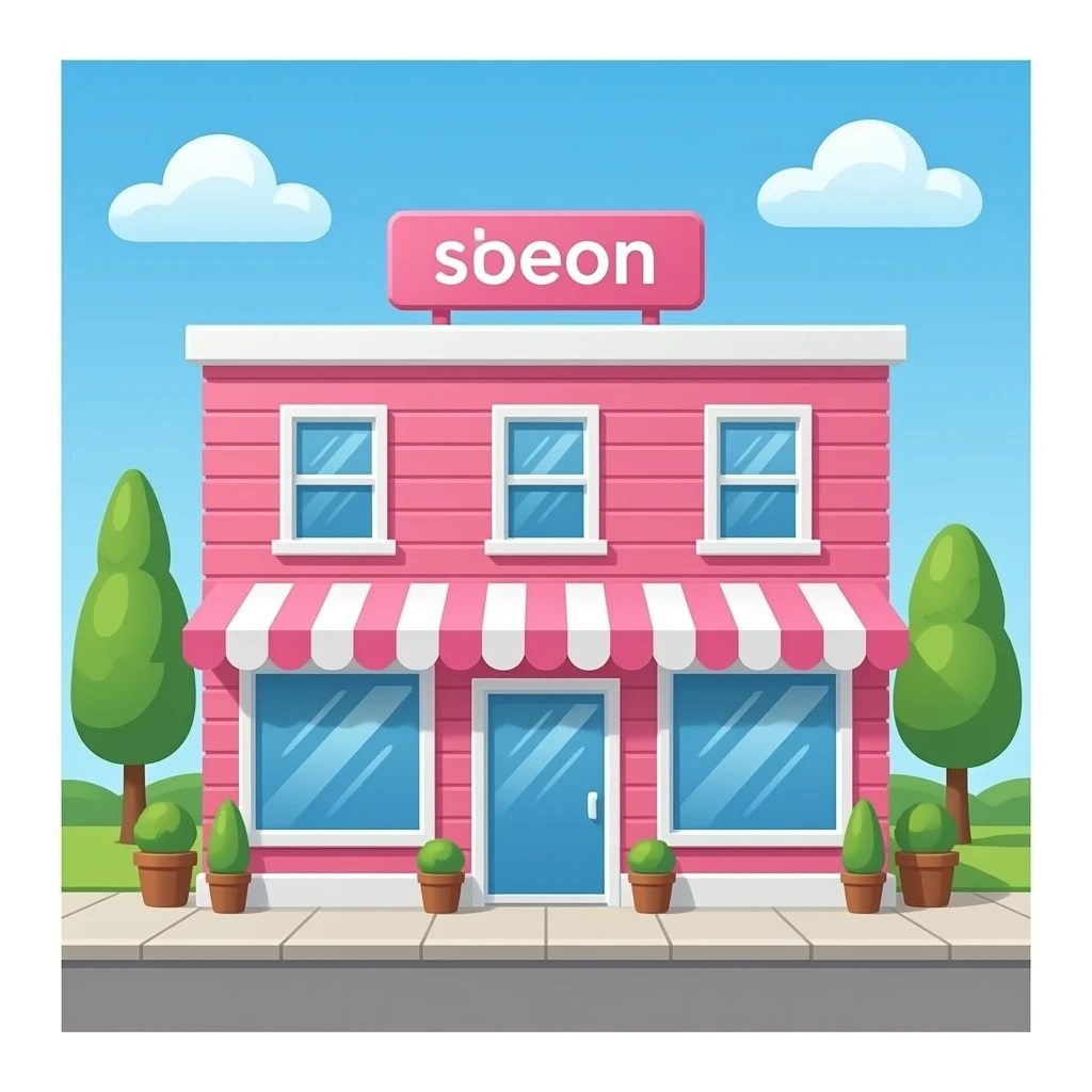 name Hair Salon pink Building emoji