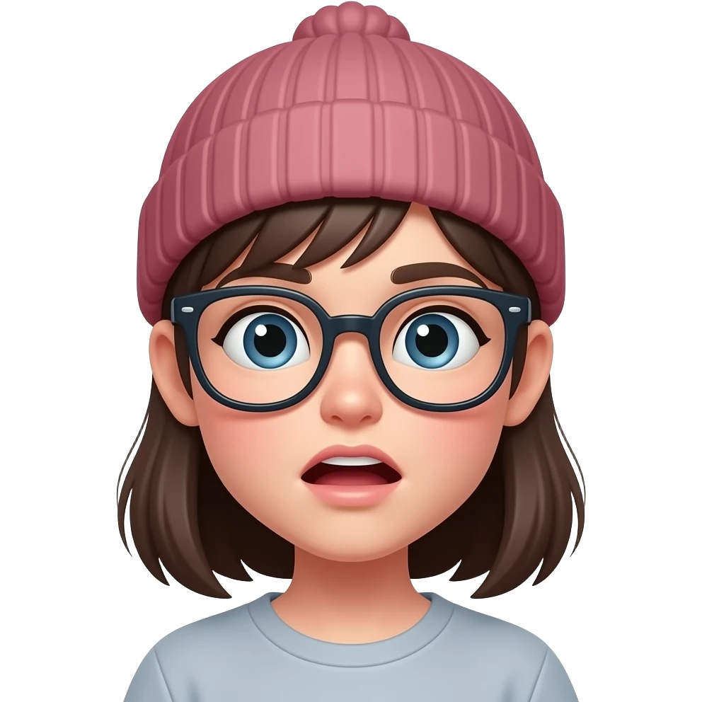 Glasses+beanie+expression girl version emoji