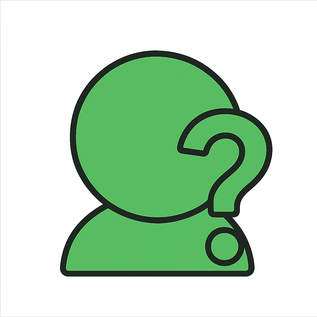 minimal image placeholder emoji icon with green color and a question mark overlay emoji