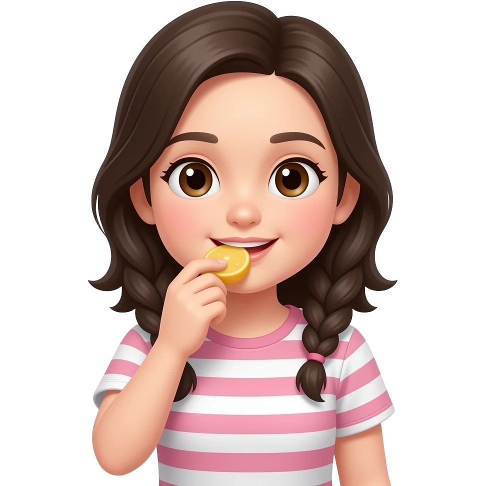 Chica comiendo emoji