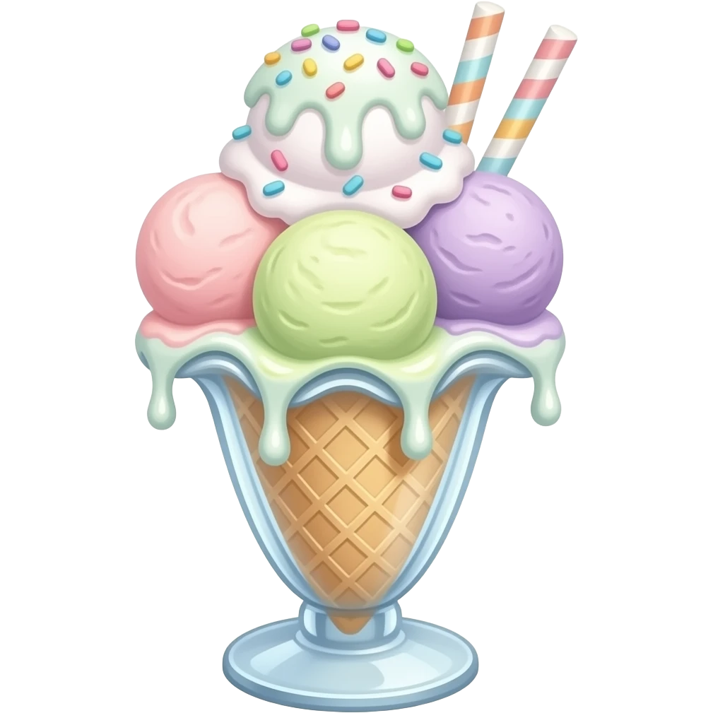 sundae multicolore pastel emoji
