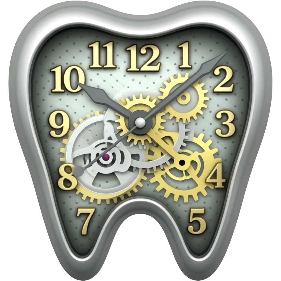 Tooth shaped clock emoji