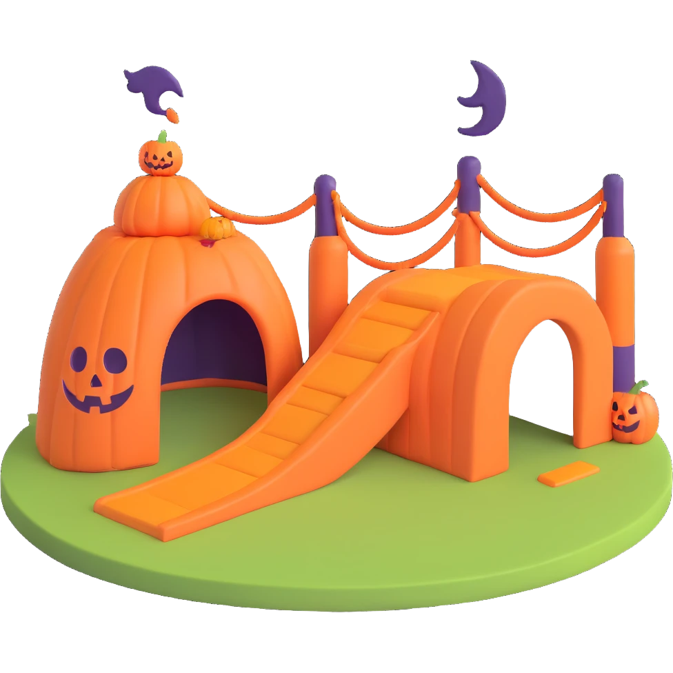 Halloween obstacle course emoji