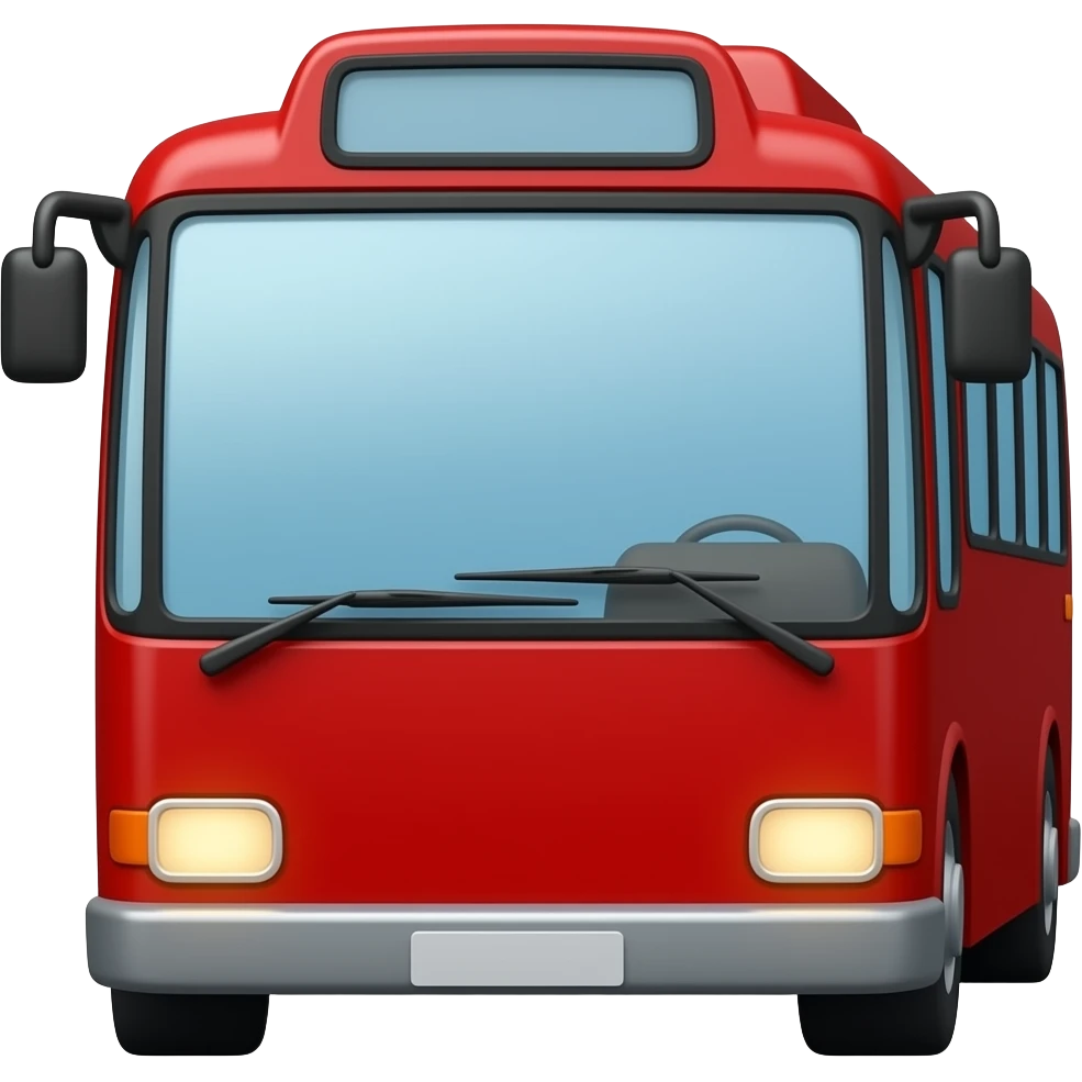 Bus red colour emoji