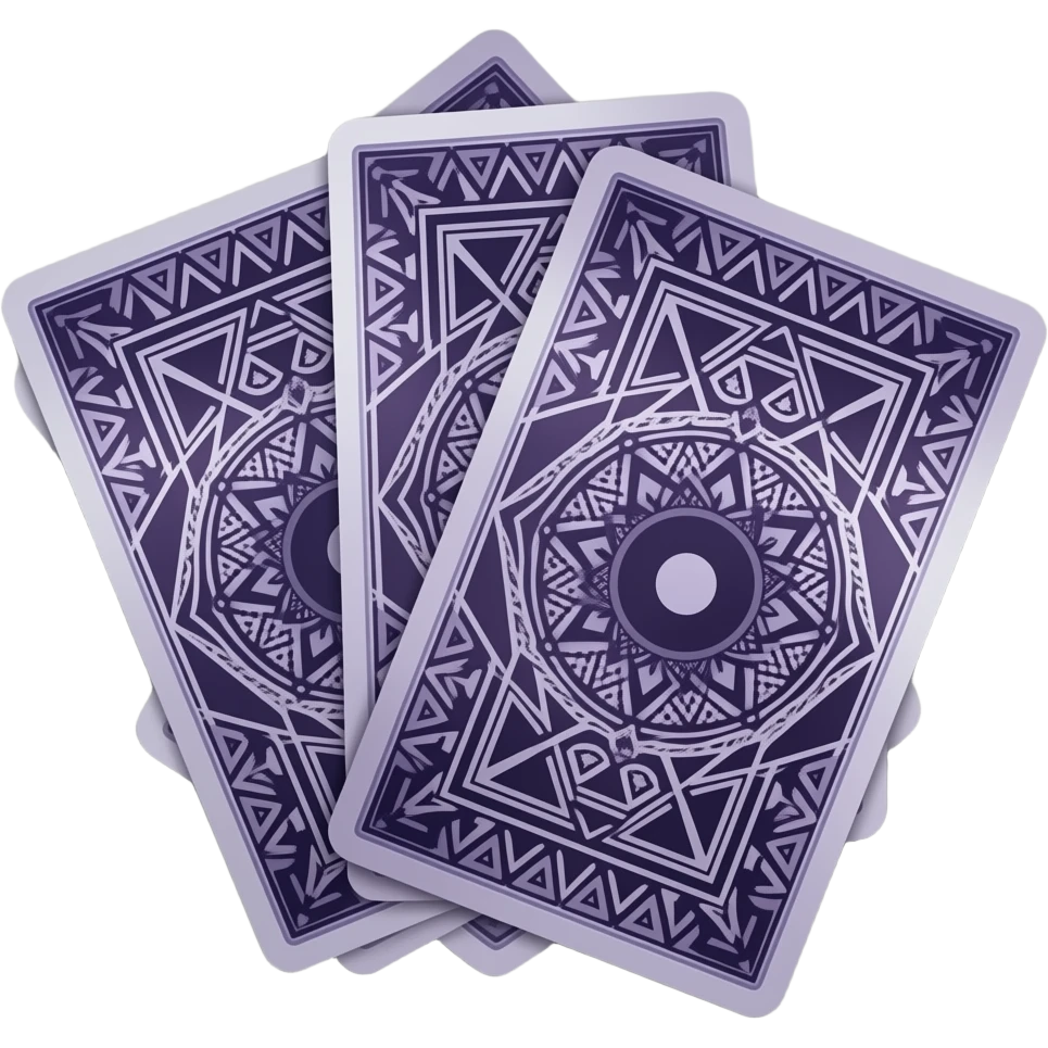 purple Tarot card backs low poly emoji